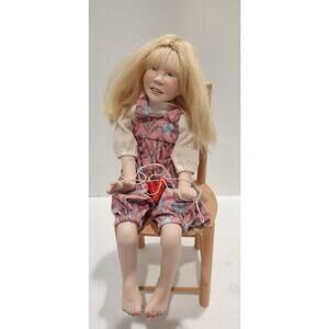 Artist Porcelain Doll Sandi McAslan 61/100 Blonde Hair Blue Eyes Jumprope